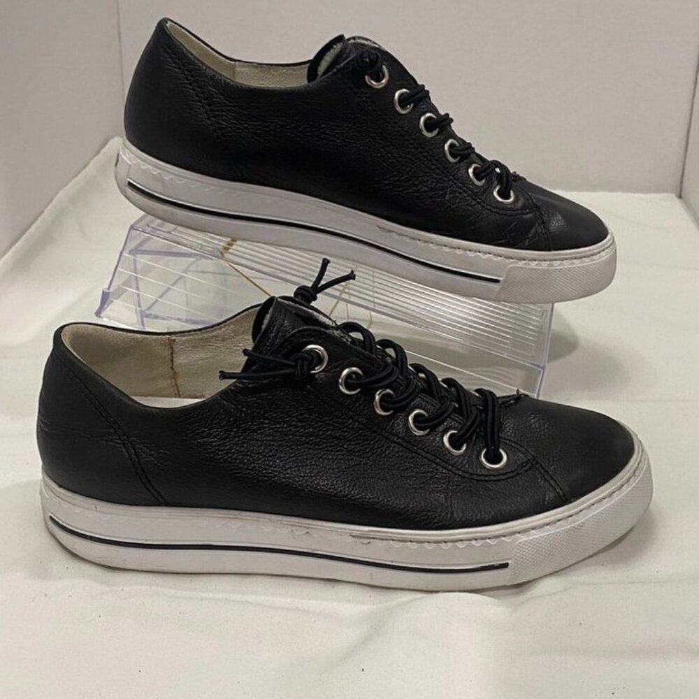 Paul Green Hadley Black Leather Platform Sneakers Women’s 4.5 / 5 EU 36.5